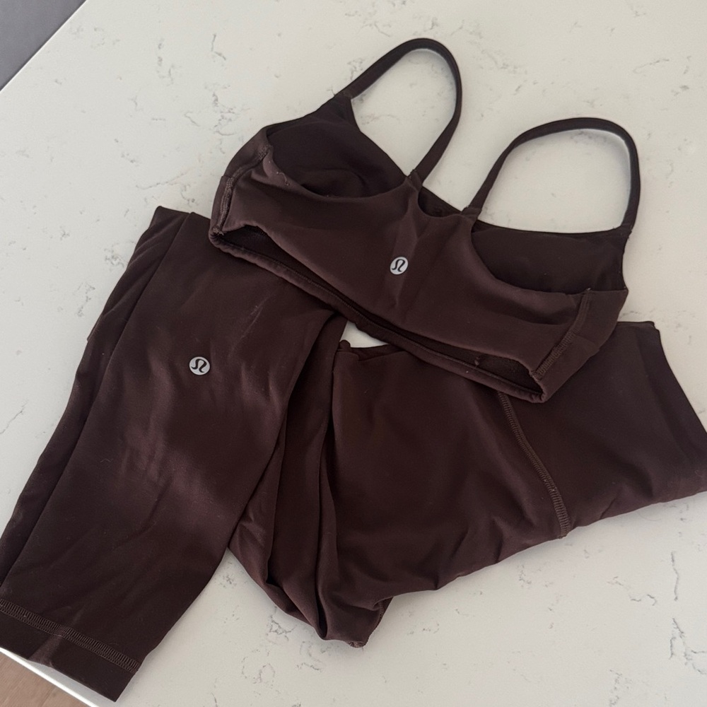 lululemon athletica Brown Sports Bra and Leggings Set
